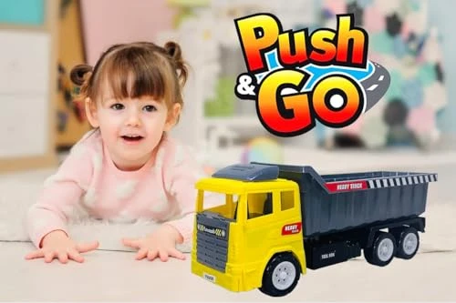 Jumbo Size Back Side Openable Dumping Platform Lorry Toy for Kids 3 4 5 6 7 8 Years Old Kids | Big Size Dump Truck Toys for Boys | Play Construction Vehicle (Yellow) view 3