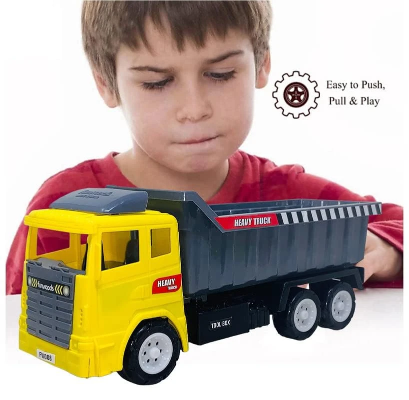 Jumbo Size Back Side Openable Dumping Platform Lorry Toy for Kids 3 4 5 6 7 8 Years Old Kids | Big Size Dump Truck Toys for Boys | Play Construction Vehicle (Yellow) view 4