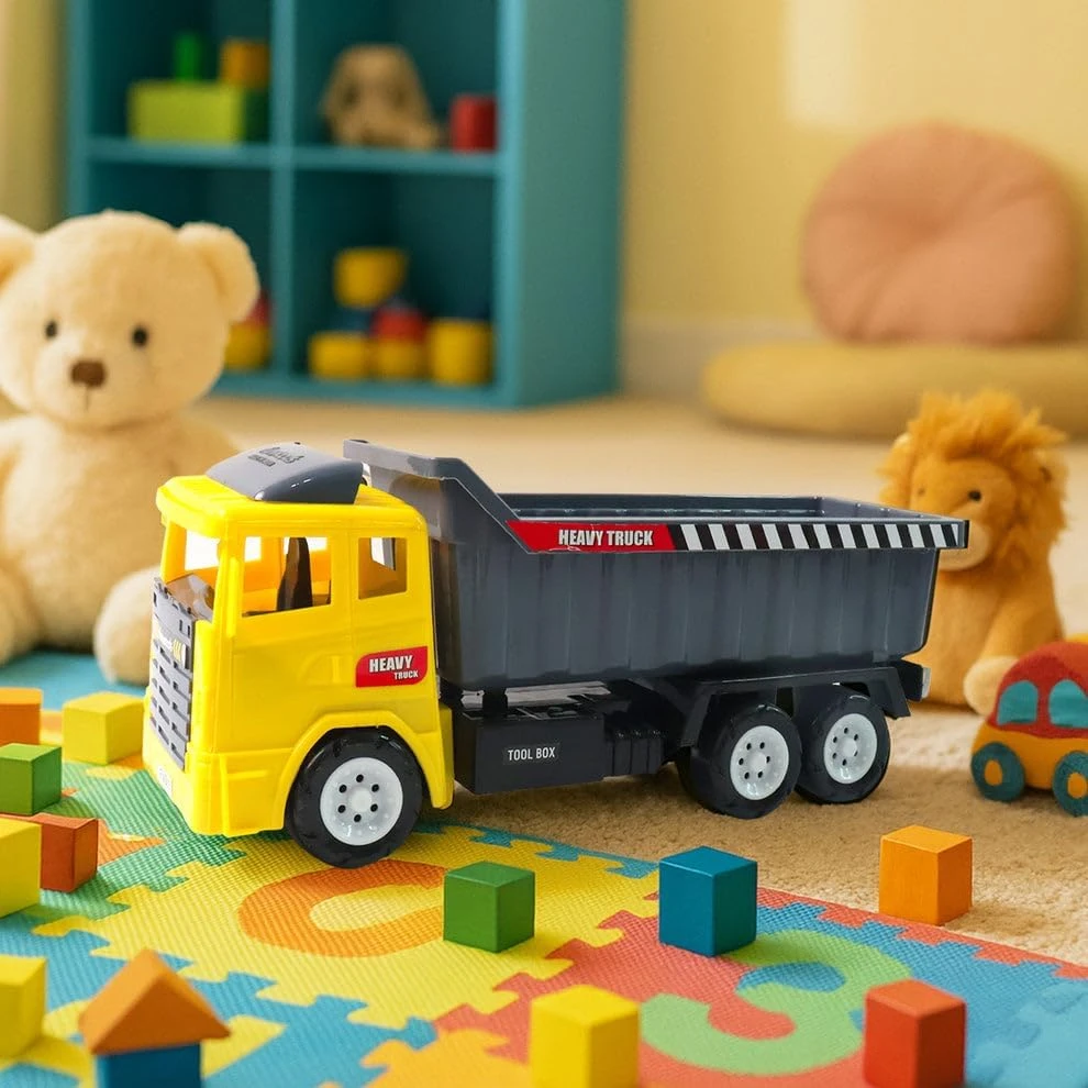 Jumbo Size Back Side Openable Dumping Platform Lorry Toy for Kids 3 4 5 6 7 8 Years Old Kids | Big Size Dump Truck Toys for Boys | Play Construction Vehicle (Yellow) view 5