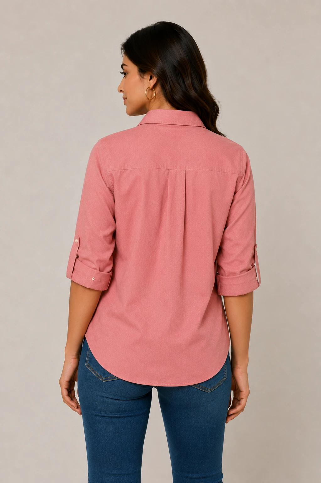 Women's Shirt - Dusty Rose 100% Cotton Oxford view 3