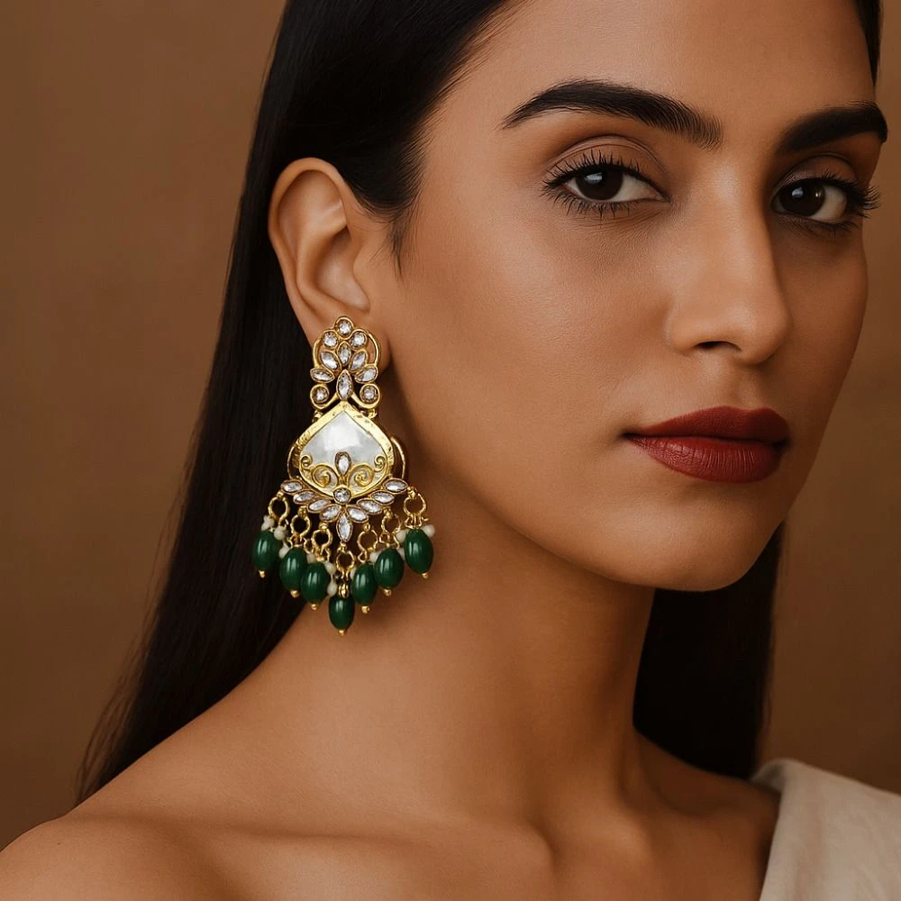 Tahaniya Vintage Chandelier Earrings Chandbali Earring view 2