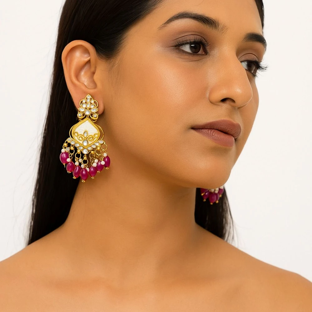 Tahaniya Vintage Chandelier Earrings Chandbali Earring view 3
