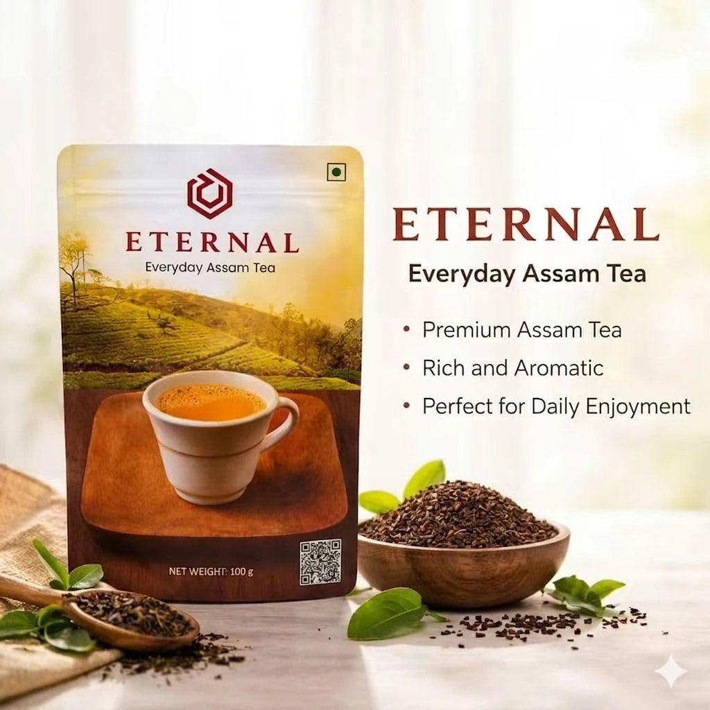 ETERNAL™corp Everyday Assam Tea – Premium Strong Blend with Rich Aroma and Bold Taste, Freshly Packed Indian Chai for Daily Use at Home, Office view 2