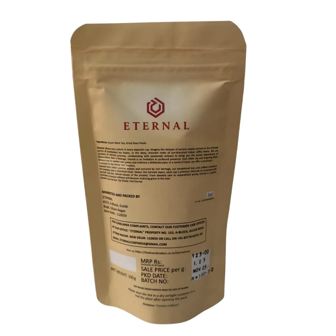 ETERNAL™corp Rose Reverie Tea – Premium Rose CTC Tea with Natural Rose Petals | Refreshing Aromatic Blend for Daily Relaxation & Wellness | Contains Natural Caffeine view 2
