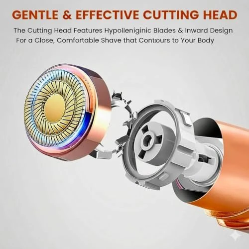 Eyebrow Trimmer for Women, 2 in 1 Rechargeable Facial Hair Remover with Replaceable Heads, Professional Painless Personal Hair Removal Eyebrow Razor with Indicator Lights view 8