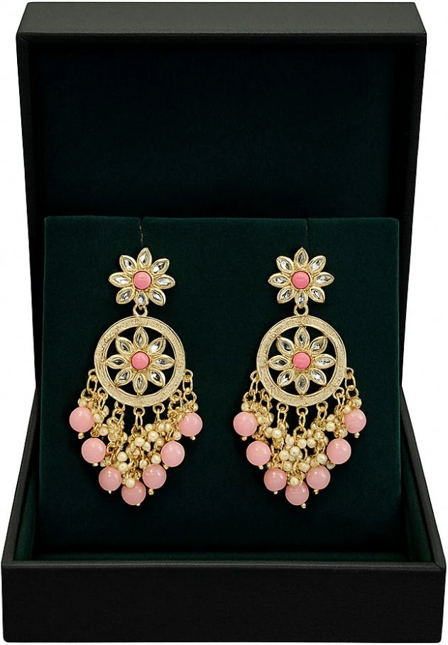 Tahaniya Gulbahaar Chaandrika Blush Bloom Drop Earrings Chandbali Earring view 5