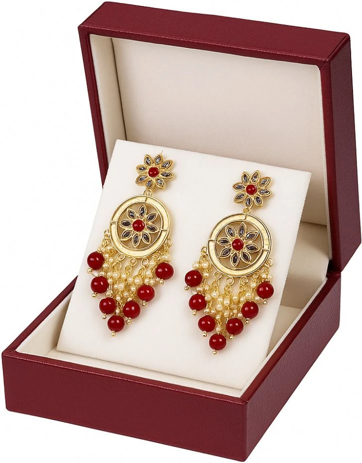 Tahaniya Gulbahaar Chaandrika Blush Bloom Drop Earrings Chandbali Earring view 5