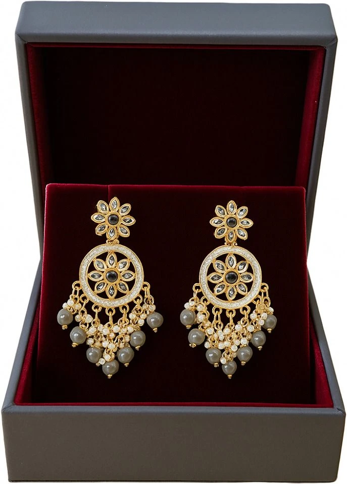 Tahaniya Gulbahaar Chaandrika Blush Bloom Drop Earrings Chandbali Earring view 5