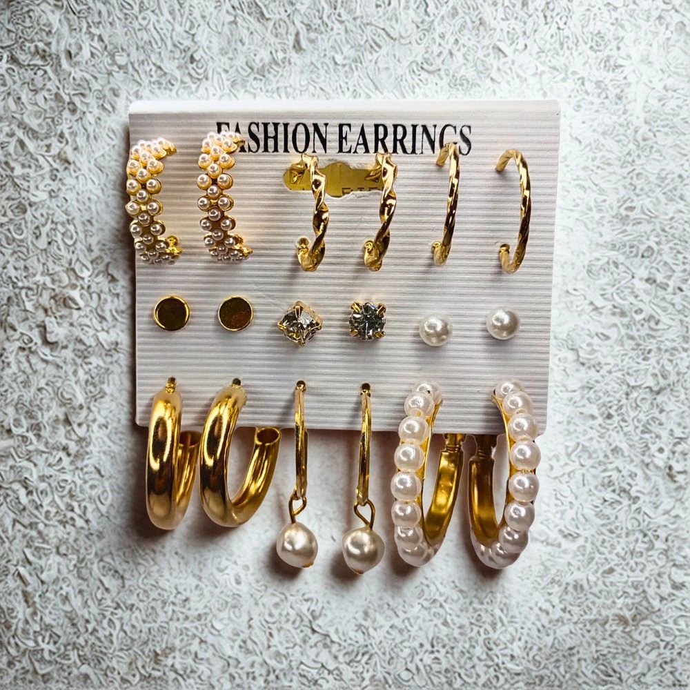 Tahaniya Golden Grace The Luxe Pearl & Hoop Combo Stud Earring view 2
