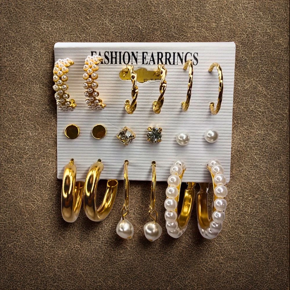Tahaniya Golden Grace The Luxe Pearl & Hoop Combo Stud Earring view 3