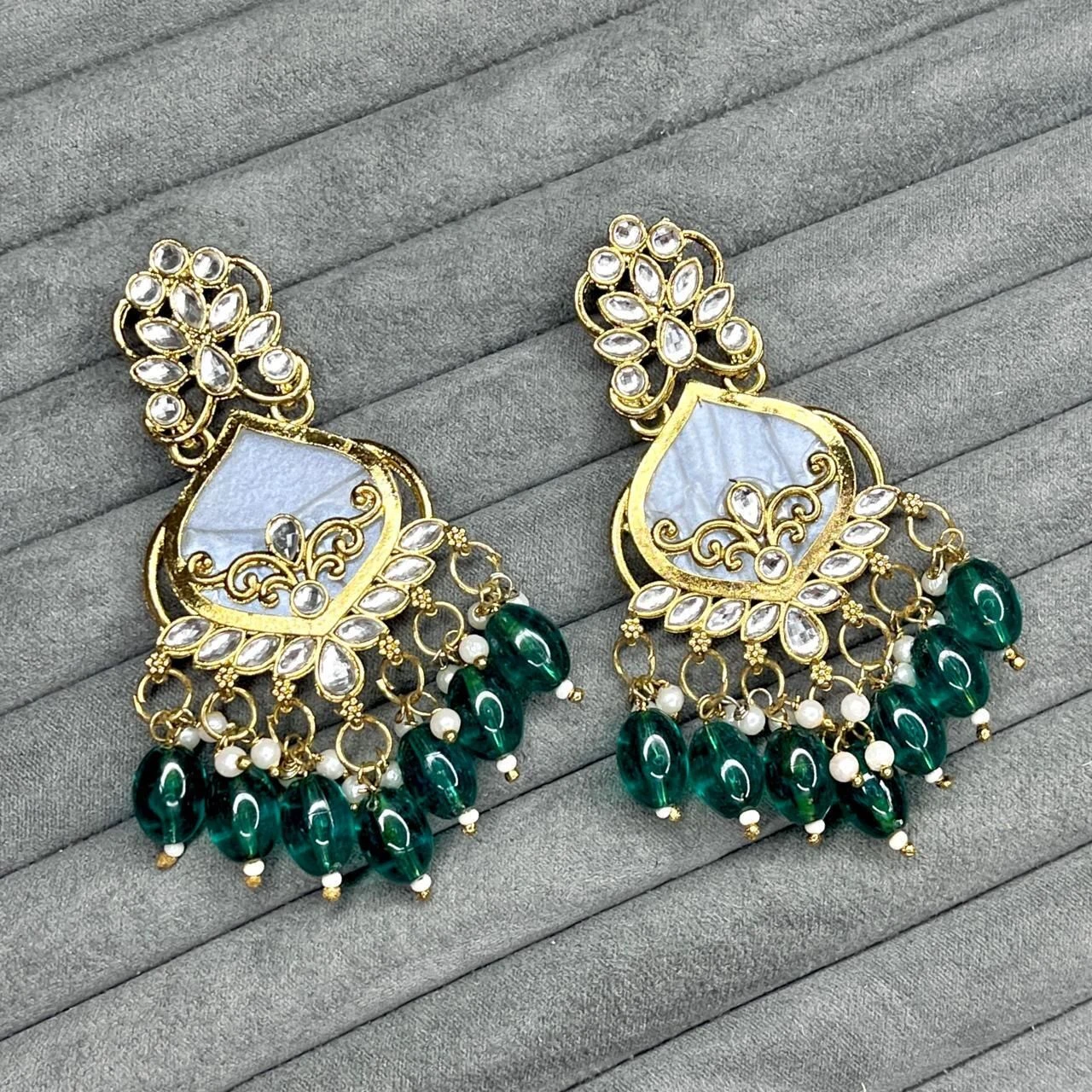 Tahaniya Gold-Plated Designer Dangle Earrings – Traditional & Ethnic Style Drops & Danglers view 2
