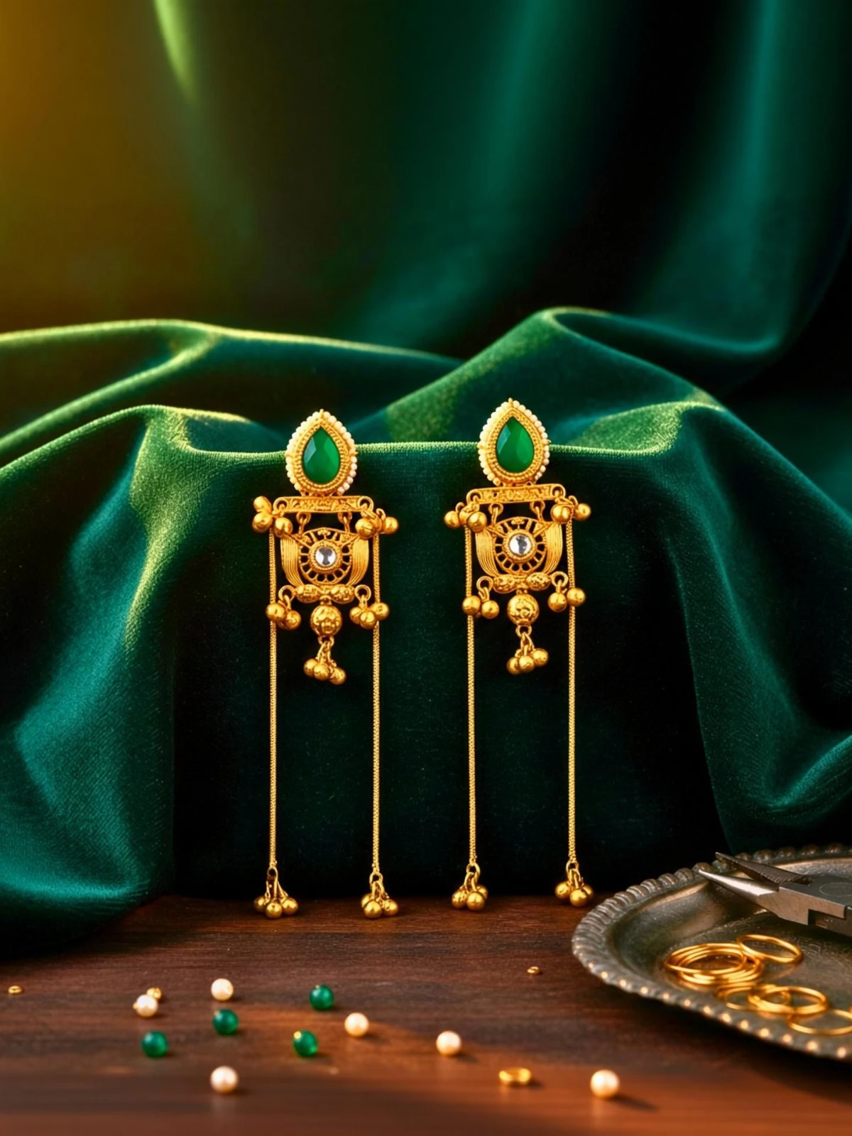 Tahaniya Bollywood style earrings | Kashmiri Jhumka Stud Earring view 1