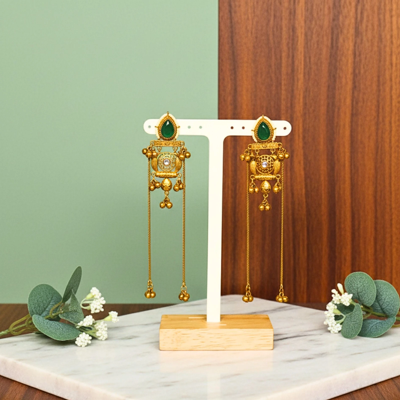 Tahaniya Bollywood style earrings | Kashmiri Jhumka Stud Earring view 2