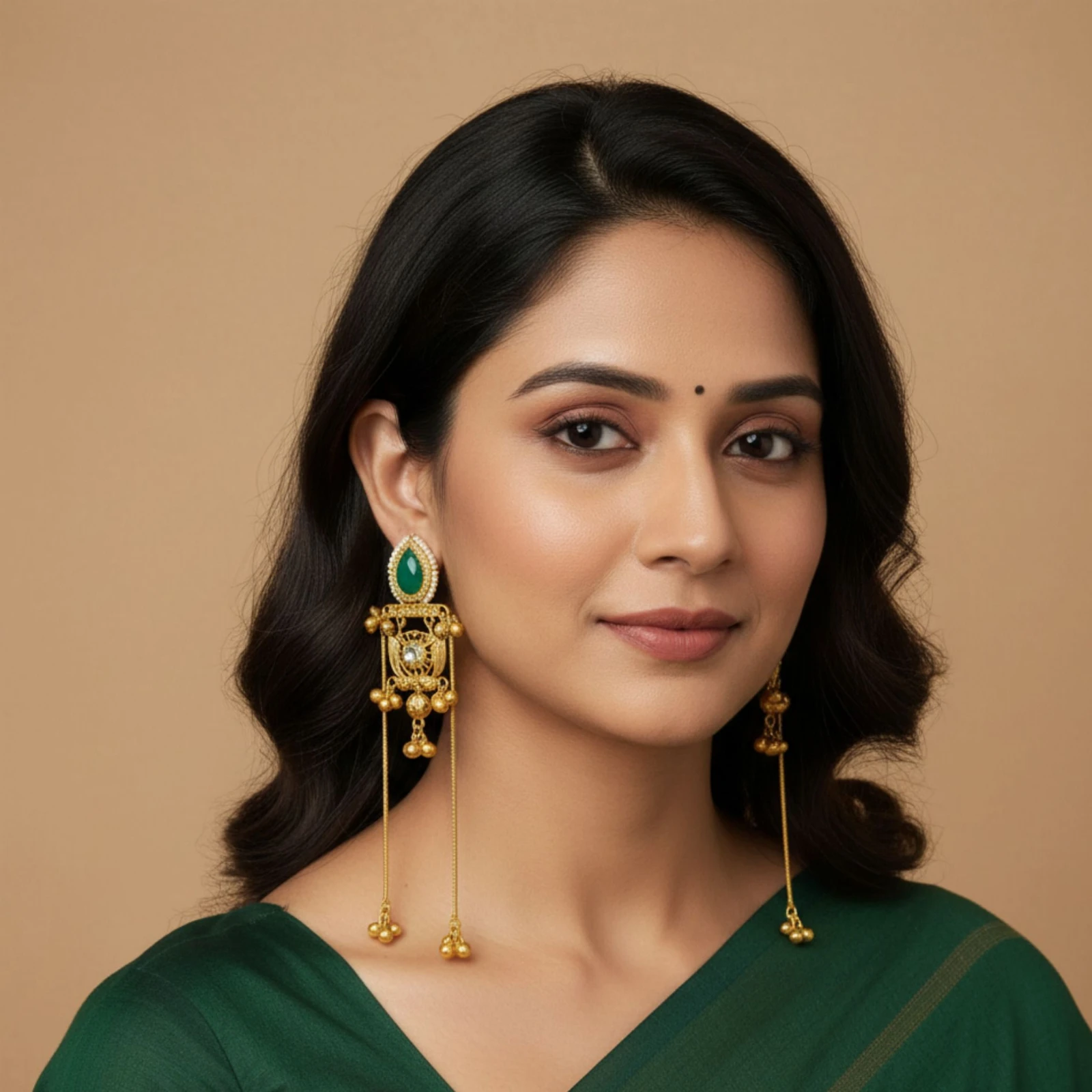 Tahaniya Bollywood style earrings | Kashmiri Jhumka Stud Earring view 5