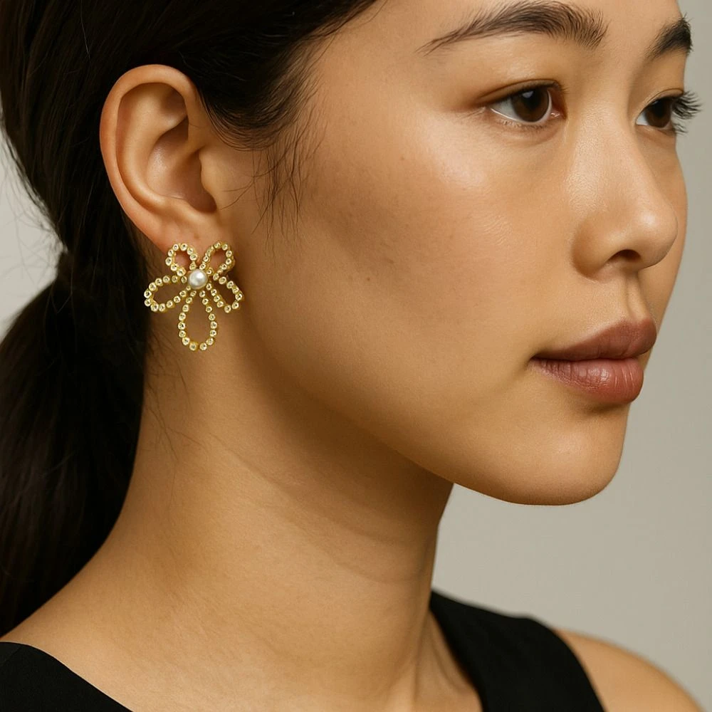 Tahaniya Hanabi Bloom Korean Style Earring Stud Earring view 2