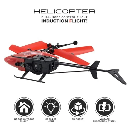 Remote Control Helicopter with USB Chargeable Cable for Boy and Girl Children's - Pack of 1 (Red) view 4