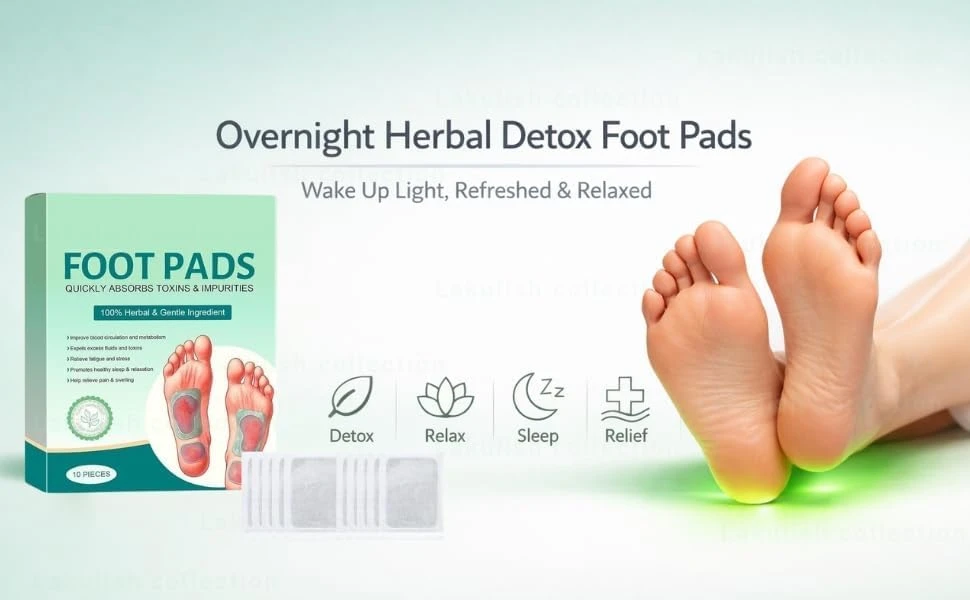 Foot patch (pack of 3) Herbal And Gentle Ingredient Detox Foot Pads, Natural Ingredients for Sleep Aid, Pain Relief, Toxin Removal with Bamboo Vinegar and Acupoint Micro-Massage Technology view 3