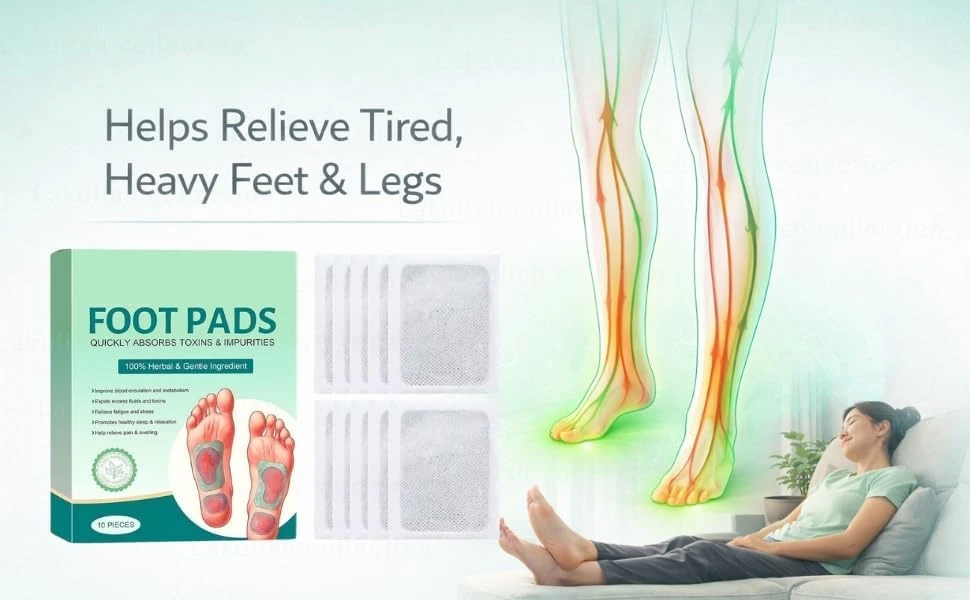Foot patch (pack of 3) Herbal And Gentle Ingredient Detox Foot Pads, Natural Ingredients for Sleep Aid, Pain Relief, Toxin Removal with Bamboo Vinegar and Acupoint Micro-Massage Technology view 6