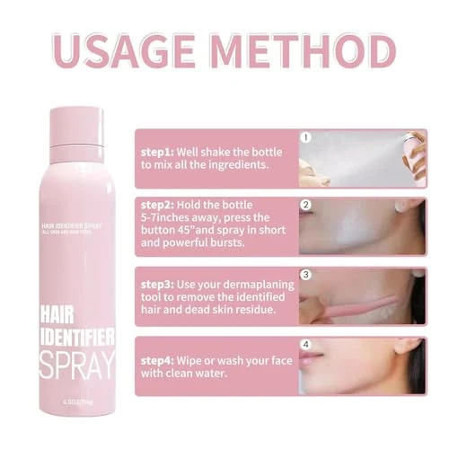 Hair Identifier Spray for Face Shaving,Skin dermaplaning Spray for Face,Moisturizing and Skin Care Dermaplaner Spray,Moisturizing and Skin Care Dermaplaner view 2