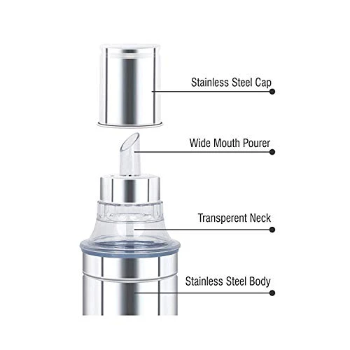 Stainless Steel Oil Dispenser - 1 Litre, Silver, Stainless Steel view 4