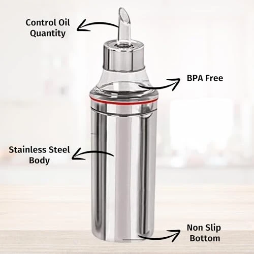 Stainless Steel Oil Dispenser - 1 Litre, Silver, Stainless Steel view 8