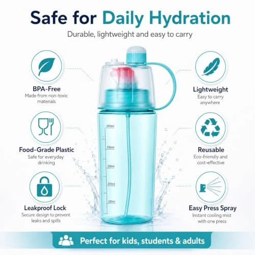 Water Bottle - 600 Ml, Assorted, 2 in 1 view 5