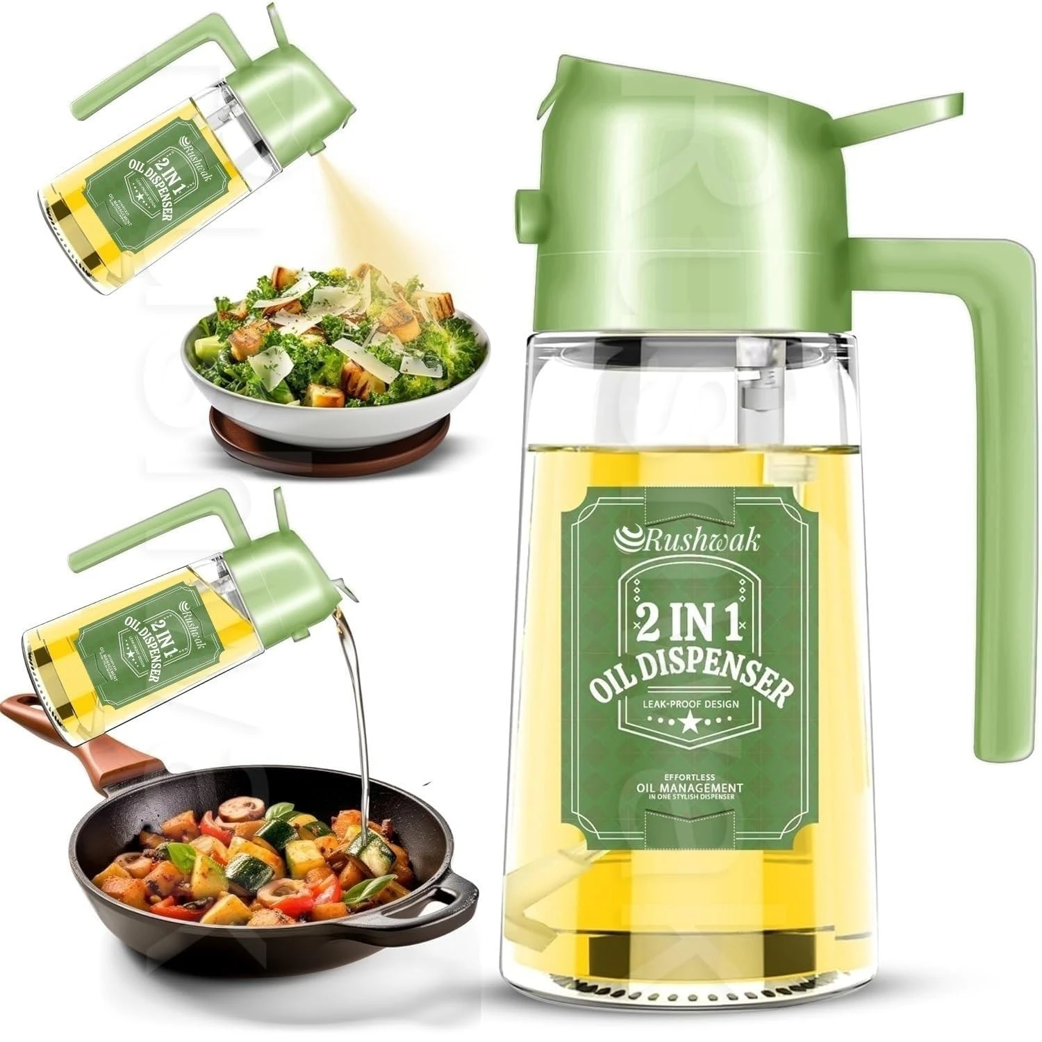 Easy Pour Stainless Steel Oil Dispenser - 1 Litre, Silver, Stainless Steel view 4