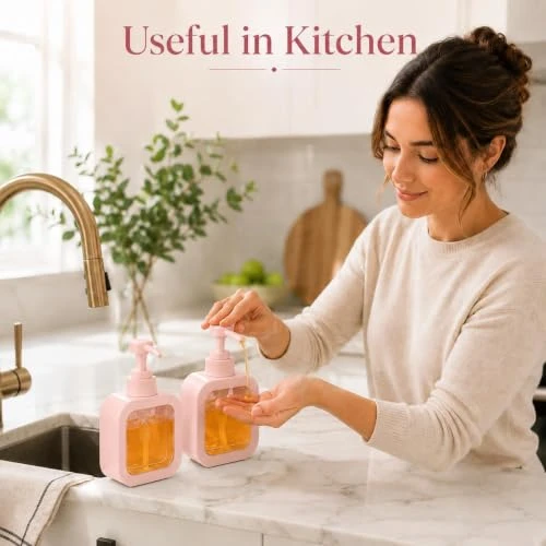 Soap Dispenser - Pack of 2, Pink, Plastic view 2