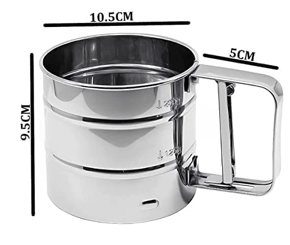 Flour Sifter Atta Chhani Hand Press - Stainless Steel view 2