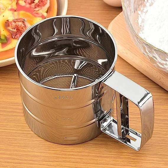 Flour Sifter Atta Chhani Hand Press - Stainless Steel view 6