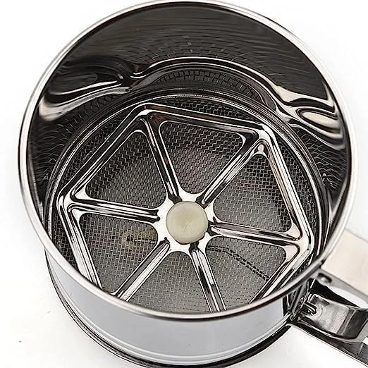 Flour Sifter Atta Chhani Hand Press - Stainless Steel view 7