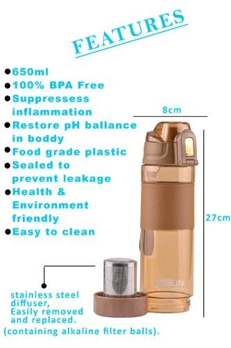 Water Bottle - 650ml, Brown view 3