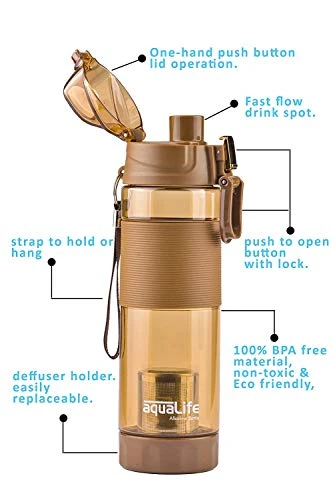Water Bottle - 650ml, Brown view 4