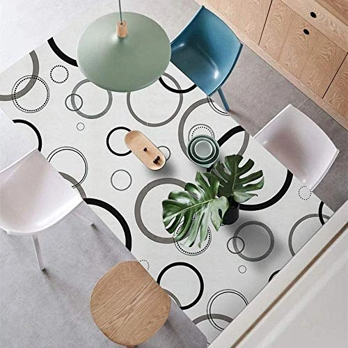 Black Grey Circles Wallpaper - 200 X 45 CM, Black, Grey view 1