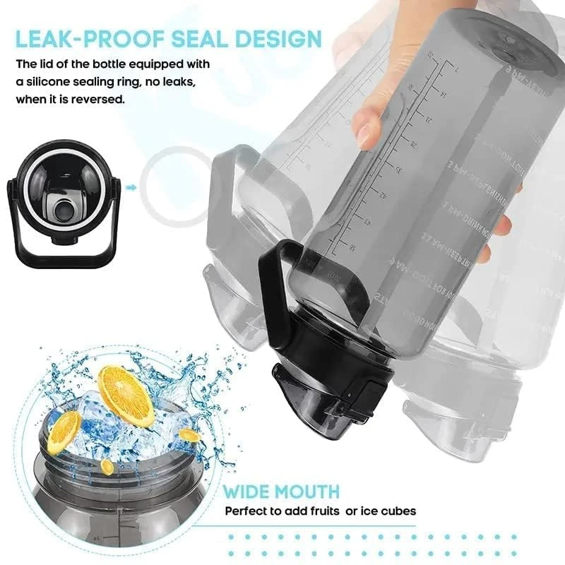 Water Bottle - 2 L, Black, Leak Proof view 4