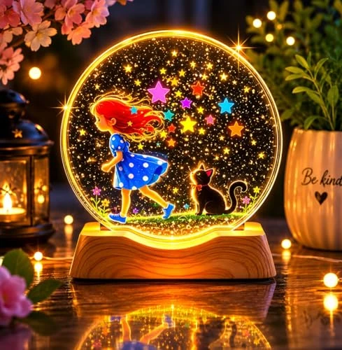 3D Acrylic LED Night Light – - White, Plastic view 1