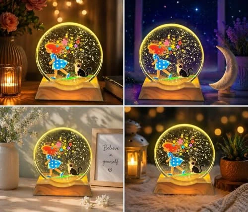 3D Acrylic LED Night Light – - White, Plastic view 3