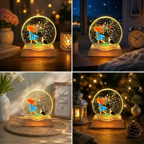 3D Acrylic LED Night Light – - White, Plastic view 4