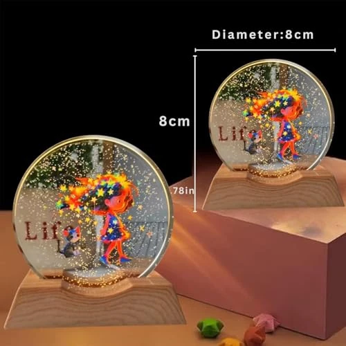 3D Acrylic LED Night Light – - White, Plastic view 5