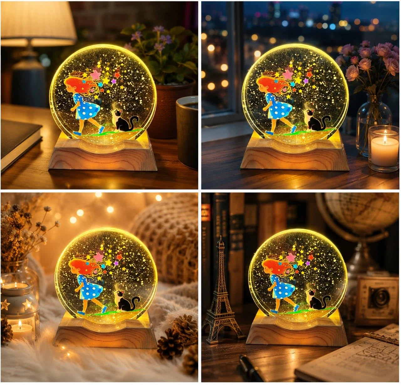 3D Acrylic LED Night Light – - White, Plastic view 7