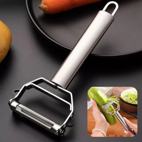 Kitchen Peeler - Silver, 2 in 1, Stainless Steel view 2