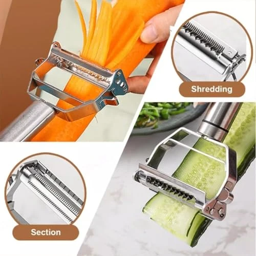 Kitchen Peeler - Silver, 2 in 1, Stainless Steel view 3