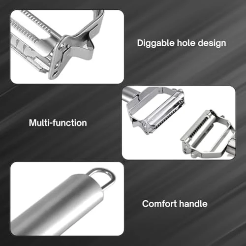 Kitchen Peeler - Silver, 2 in 1, Stainless Steel view 5