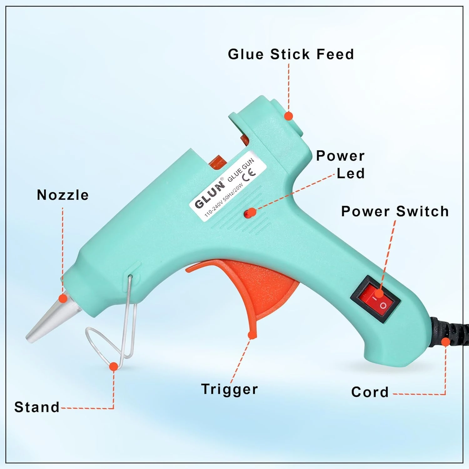20W Glue Gun 7MM Glue Sticks view 8