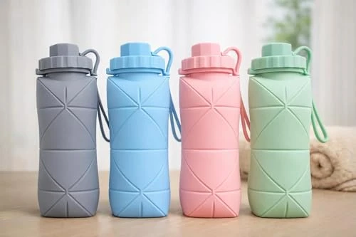 Water Bottle - 610ml, Silicone, Foldable view 5