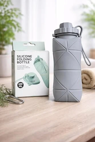 Water Bottle - 610ml, Silicone, Foldable view 6