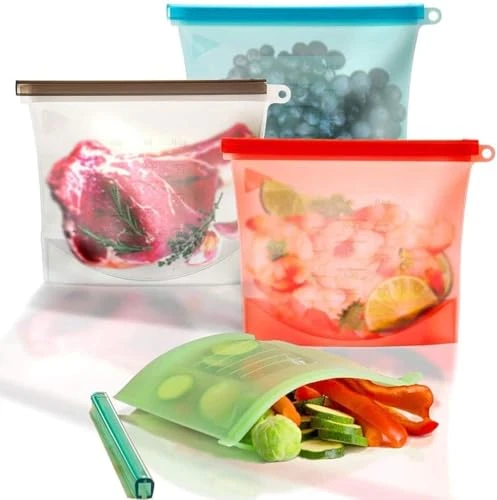 Reusable Silicone Food Storage Bags – - 1000ml, 3 Pcs, Silicone view 5