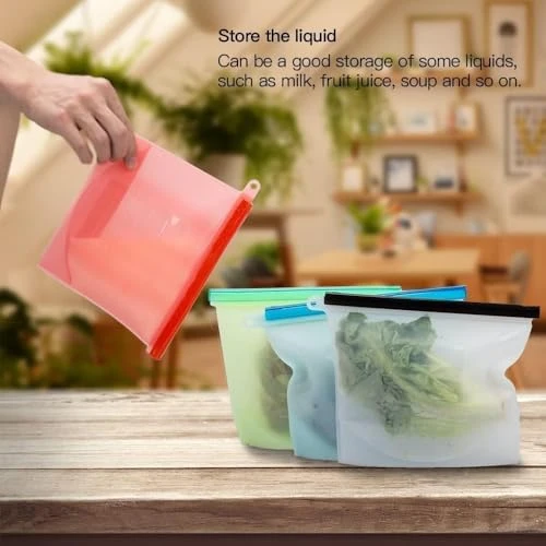 Reusable Silicone Food Storage Bags – - 1000ml, 3 Pcs, Silicone view 6