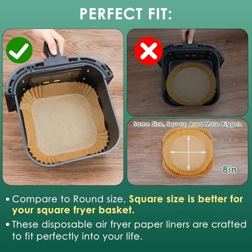 100 Pcs Air Fryer Paper Sheets, - 100 Pcs view 4