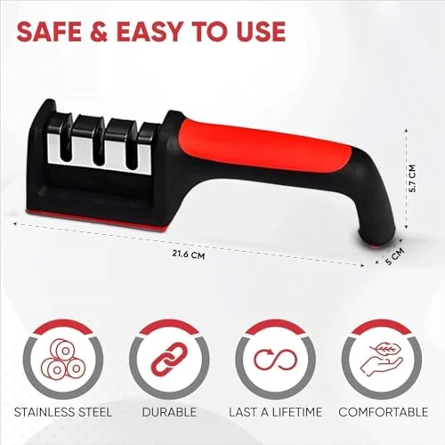 Manual Knife Sharpener Tool 3-Stage System - Pack of 2 view 4